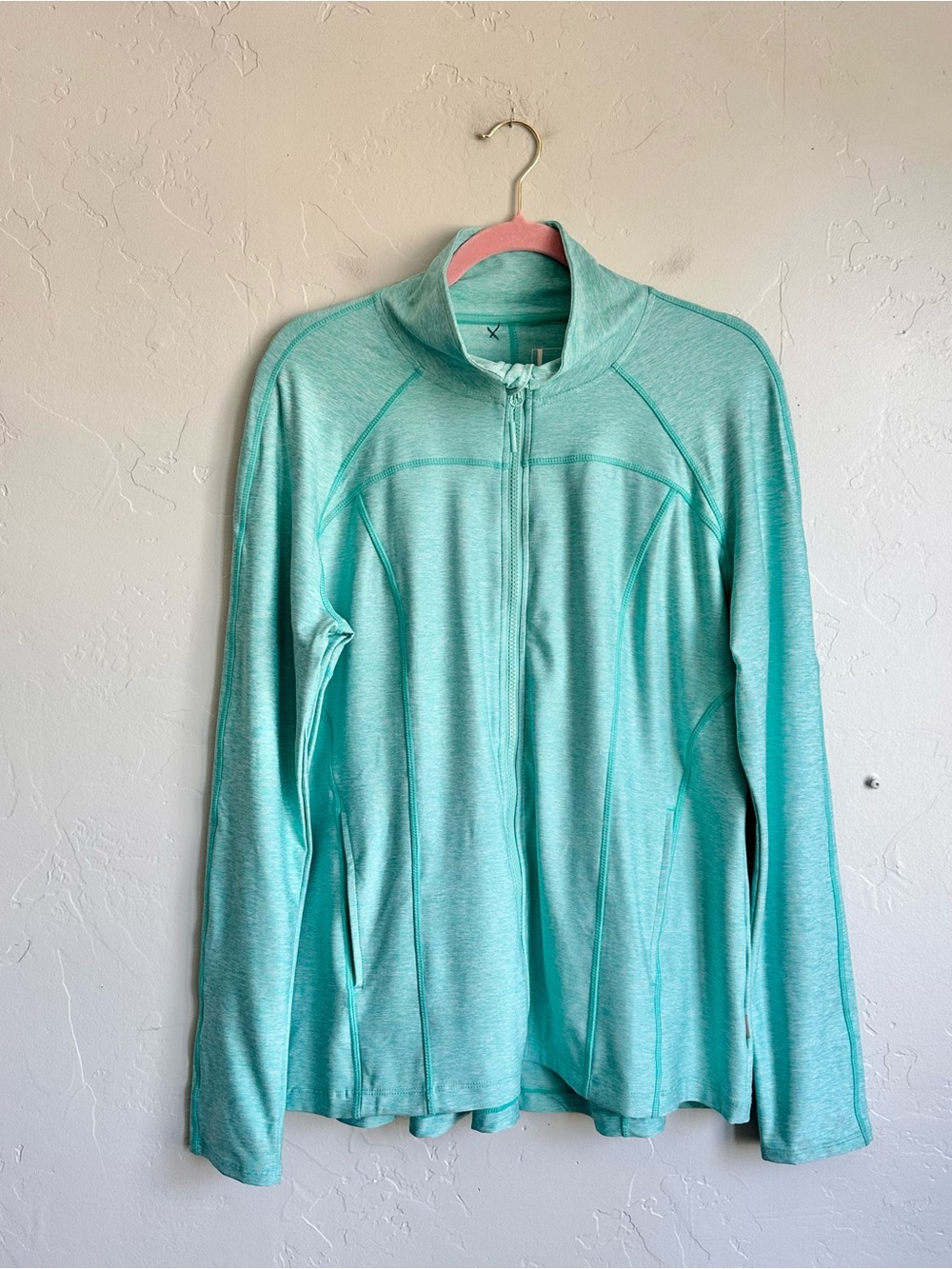 NWT Mondetta Women’s Seafoam Heather Performance Zip-Up Activewear Jacket XL
